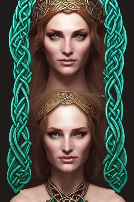 Prompt: portrait of celtic goddess Diana, middle shot, digital art, highly detailed, intricate, sharp focus, Trending on Artstation, HQ, unreal engine 5, 4K UHD image, by brom, artgerm, face by Otto Schmidt