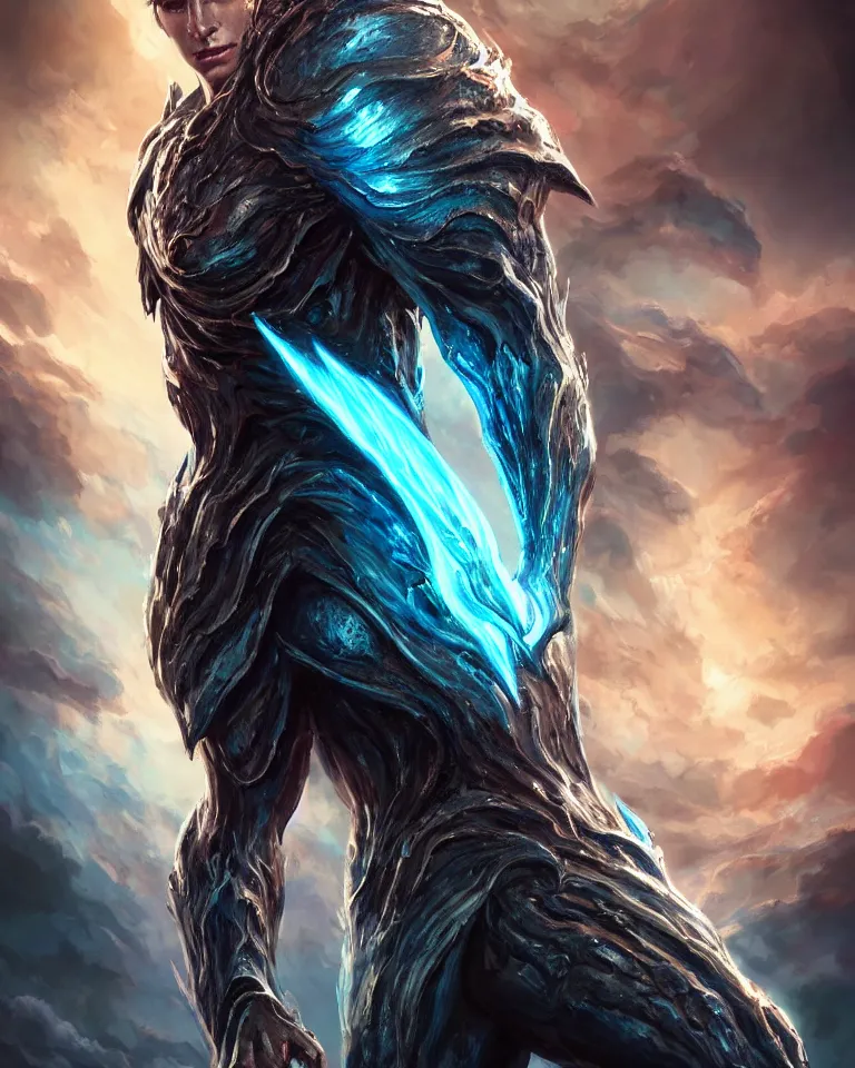 Image similar to beautiful cinematic fantasy poster, one individual demon king of water, beautiful glowing galaxy eyes, hybrid from The Elden Ring and art direction by Darius Zawadzki ;by artgerm; wayne reynolds art station; cinematic quality character render; low angle; ultra high quality model; production quality cinema model;