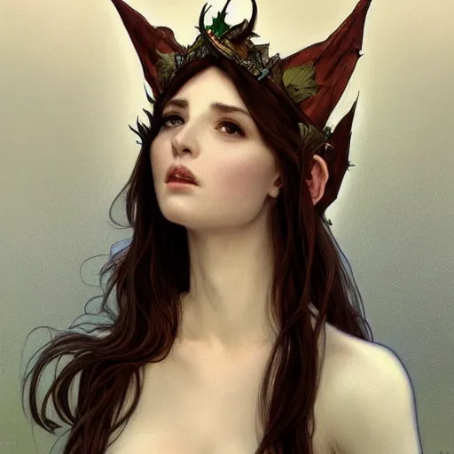 Prompt: portrait of gorgeous elf, thorn crown, thorn background, small ears, white silk dress, headshot, pale skin, 4k, rule of thirds, extreme detail, detailed drawing, trending artstation, hd, fantasy, D&D, realistic lighting, by Alphonse Mucha, Greg Rutkowski, sharp focus, backlit, bright white hair, elegant