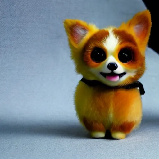 Prompt: adorable corgi furby toy, realistic concept art