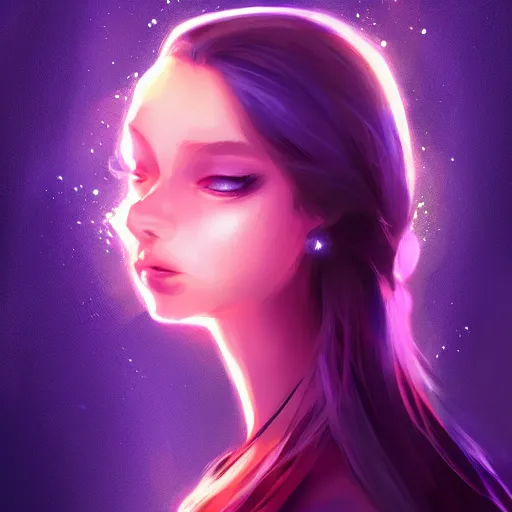 Prompt: pretty girl portrait profile picture, dramatic lighting, digital painting, arcane magic digital painting bioluminance, by rossdraws