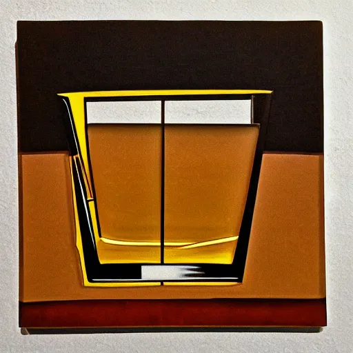 Prompt: whiskey glass cubism