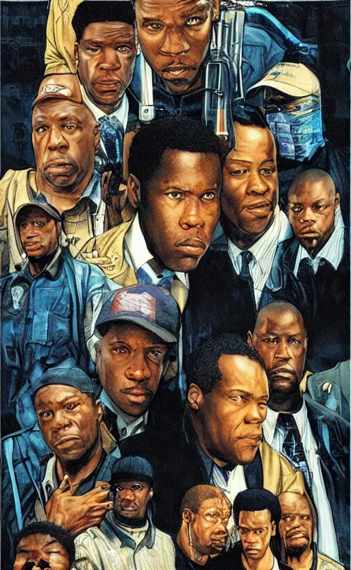 Prompt: HBO's The Wire movie poster by Drew Struzan.