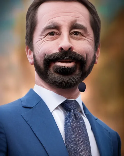 Image similar to santiago abascal as a muppet. highly detailed felt. hyper real photo. 4 k.