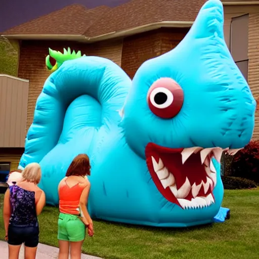 Image similar to wacky inflatable godzilla