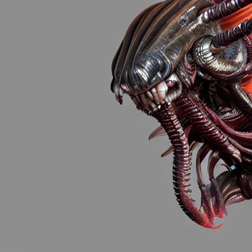 Prompt: a crossbreed between a cockroach and xenomorph, trending on artstation, zbrush, photorealistic details, intricately defined, comprehensive art, complexly detailed, professional photography, 4 k, 8 k
