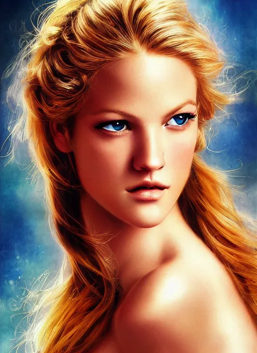 Prompt: portrait photo of a gorgeous young Erin Heatherton as Bond Girl in the style of digital art by Eugene de Blaas and Ross Tran, vibrant color scheme, highly detailed, in the style of romanticism