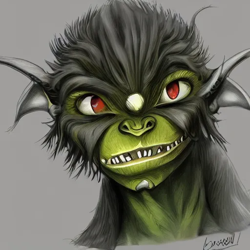 Prompt: Dandelion goblin monster, semi realistic, anime art style, trending on art station