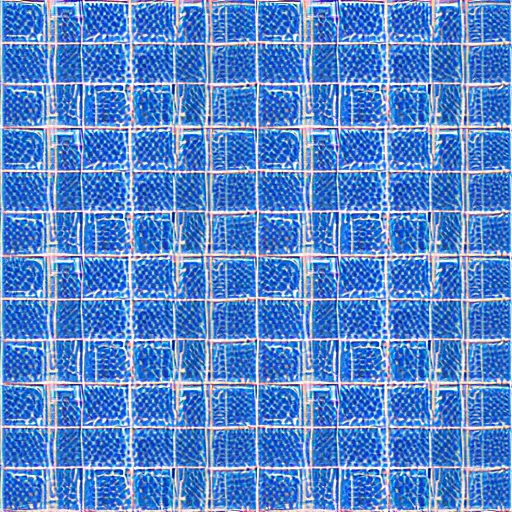 Prompt: textile geometric pattern blue squares white stripes, high quality tiles, clean, artstation