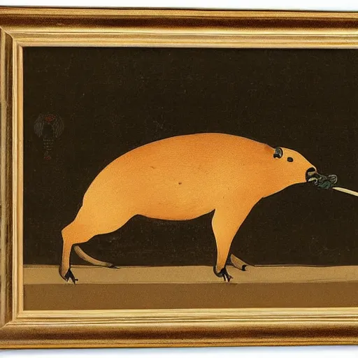 Prompt: capybara samurai painted by goya