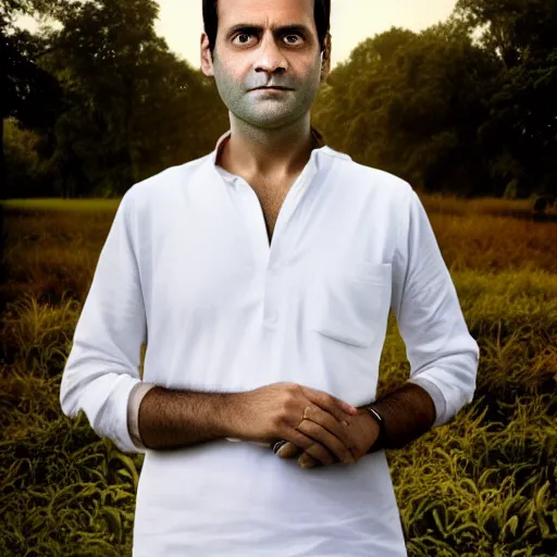 Prompt: a portrait of Rahul Gandhi by Martin Schoeller, photorealistic, global lighting
