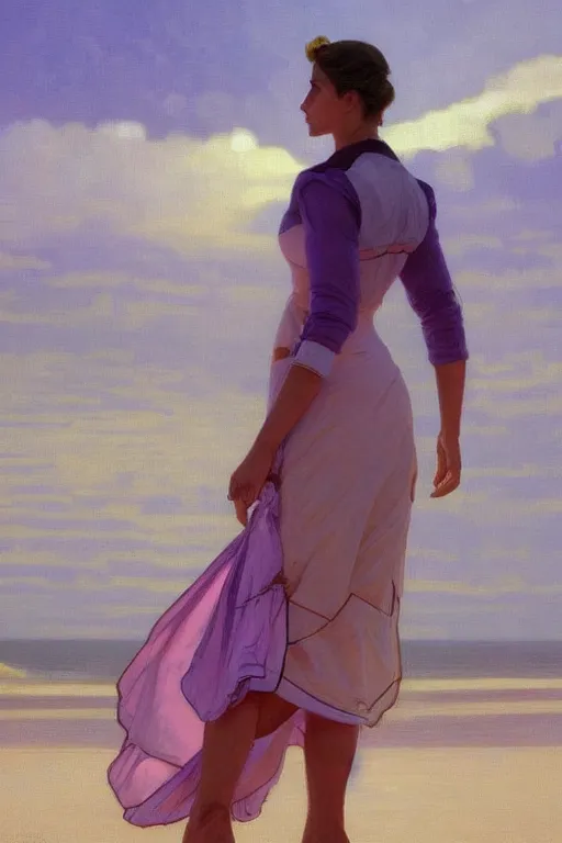 Image similar to john maynard keynes robotic clothes in the beach purple sun, pink lighting ultra realistic photorealistic highly detailed high quality, a stunningly, digital painting, artstation, concept art, smooth, sharp focus, illustration, art by artgerm and greg rutkowski and alphonse mucha 8 k