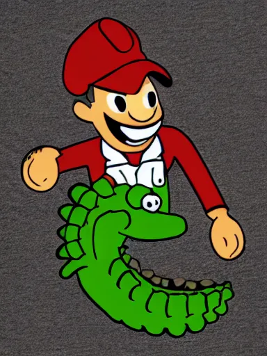 Image similar to crocodile plumber in the style of rutkowski