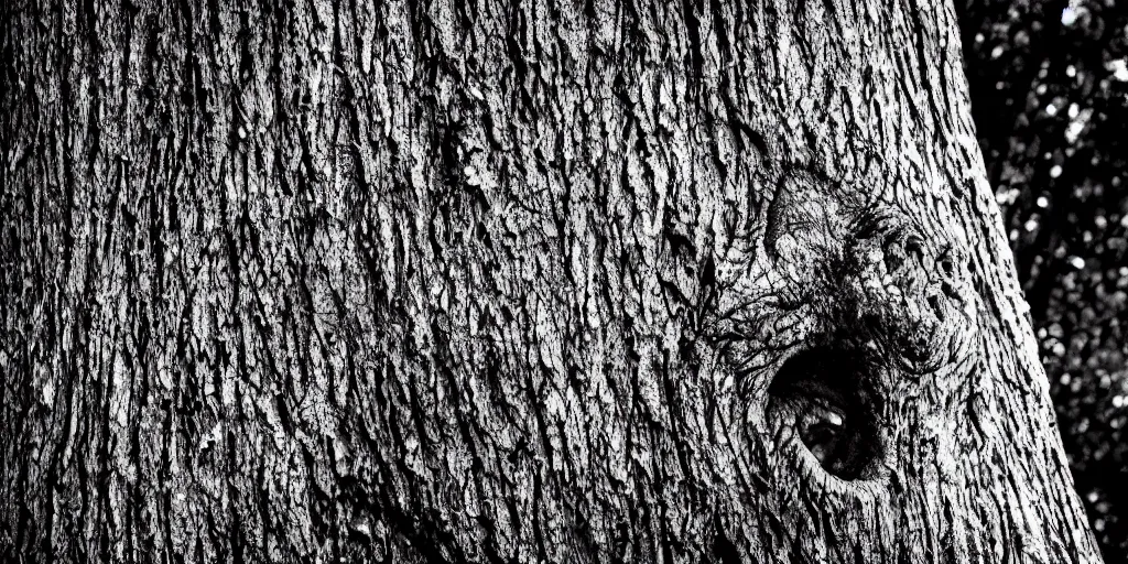 Prompt: a tree that resembles an ogre, closeup, studio lighting, deep colors, apocalyptic setting, dark