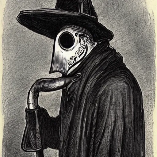 Prompt: plague doctor by charles dana gibson