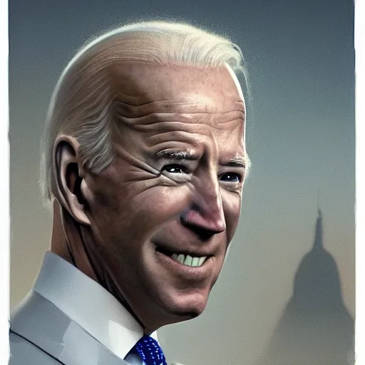 Image similar to hyperrealistic mixed media image of joe biden in a wheelchair wearing a bicycle helmet, stunning 3 d render inspired art by istvan sandorfi and greg rutkowski, perfect facial symmetry, realistic, highly detailed attributes and atmosphere, dim volumetric cinematic lighting, 8 k octane extremely hyper - detailed render, post - processing, masterpiece,