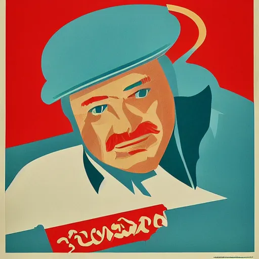 Image similar to soviet poster of web - designer