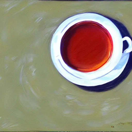 Prompt: a real fish is drinking from a cup of tea, photorealism