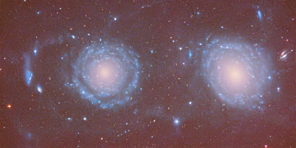 Prompt: view of the spiral galaxy from the deep space, dark space, stars, kodak gold 2 0 0, megapixel