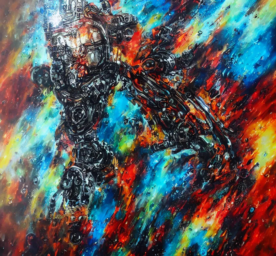 Image similar to exterminatus on earth, painting on canvas, acrylic painting, acrylic pouring, painting, influencer, artstation