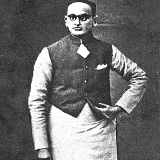 Image similar to Veer Savarkar holding India Flag