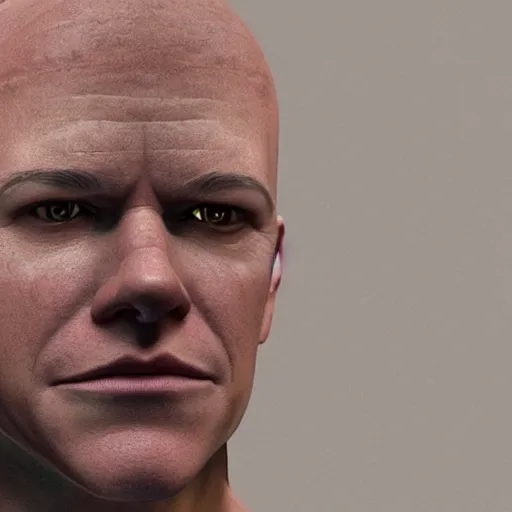 Image similar to hyperrealistic mixed media image of Matt Damon bald head disguised as !!foreskin!!, stunning 3d render inspired art by István Sándorfi and Greg Rutkowski, perfect facial symmetry, realistic, highly detailed attributes and atmosphere, dim volumetric cinematic lighting, 8k octane extremely hyper-detailed render, post-processing, masterpiece,