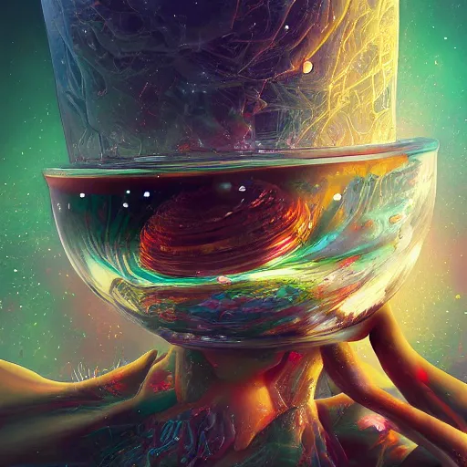 Prompt: the universe in a cup , digital art , hyperdetailed , artstation , cgsociety , matt painting , concept art