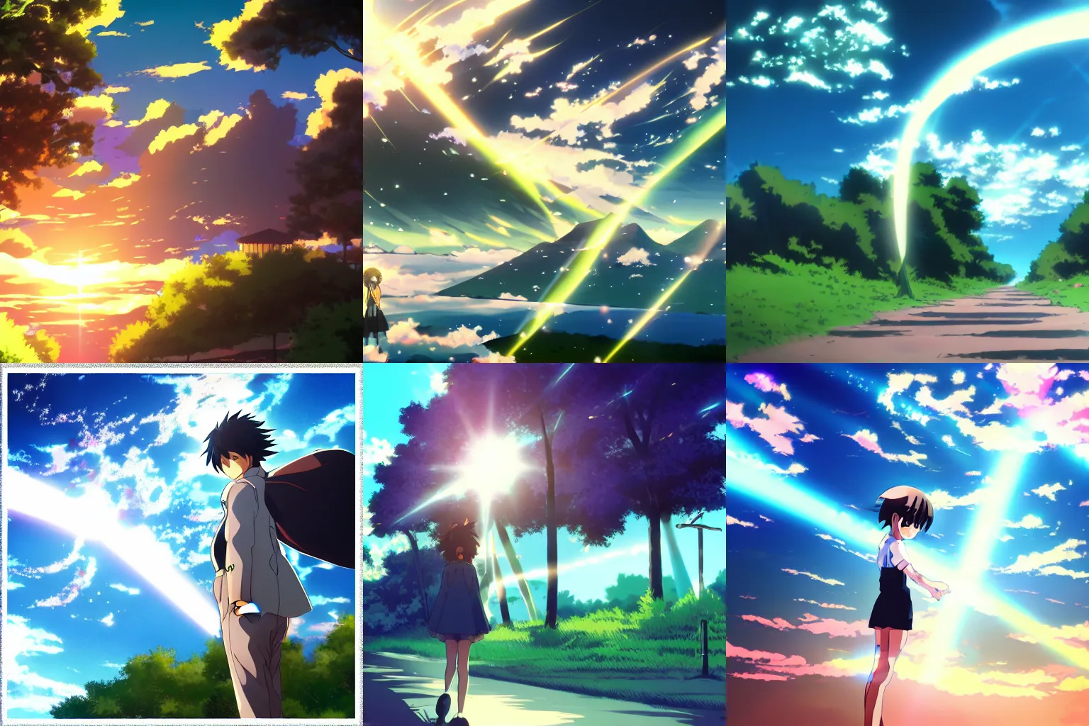 Prompt: anime scenery in the style of shinkai, lens flares, atmospheric