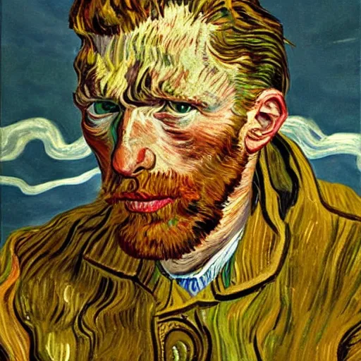 Image similar to high quality high detail painting by lucian freud, hd, portrait of van gogh, photorealistic lighting