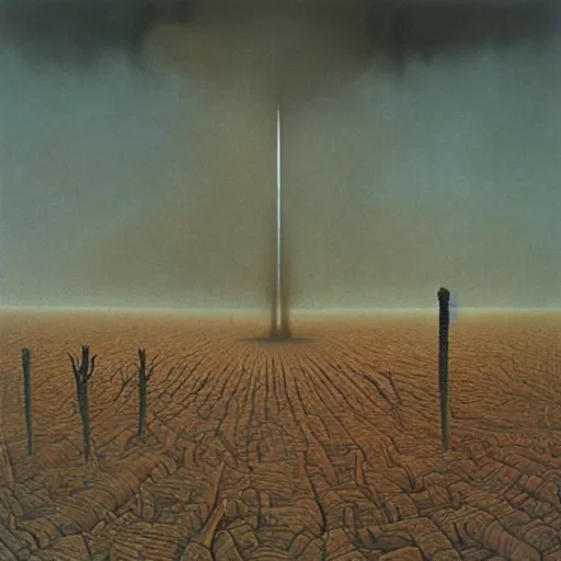 Prompt: nuclear holocaust by zdzisław beksinski