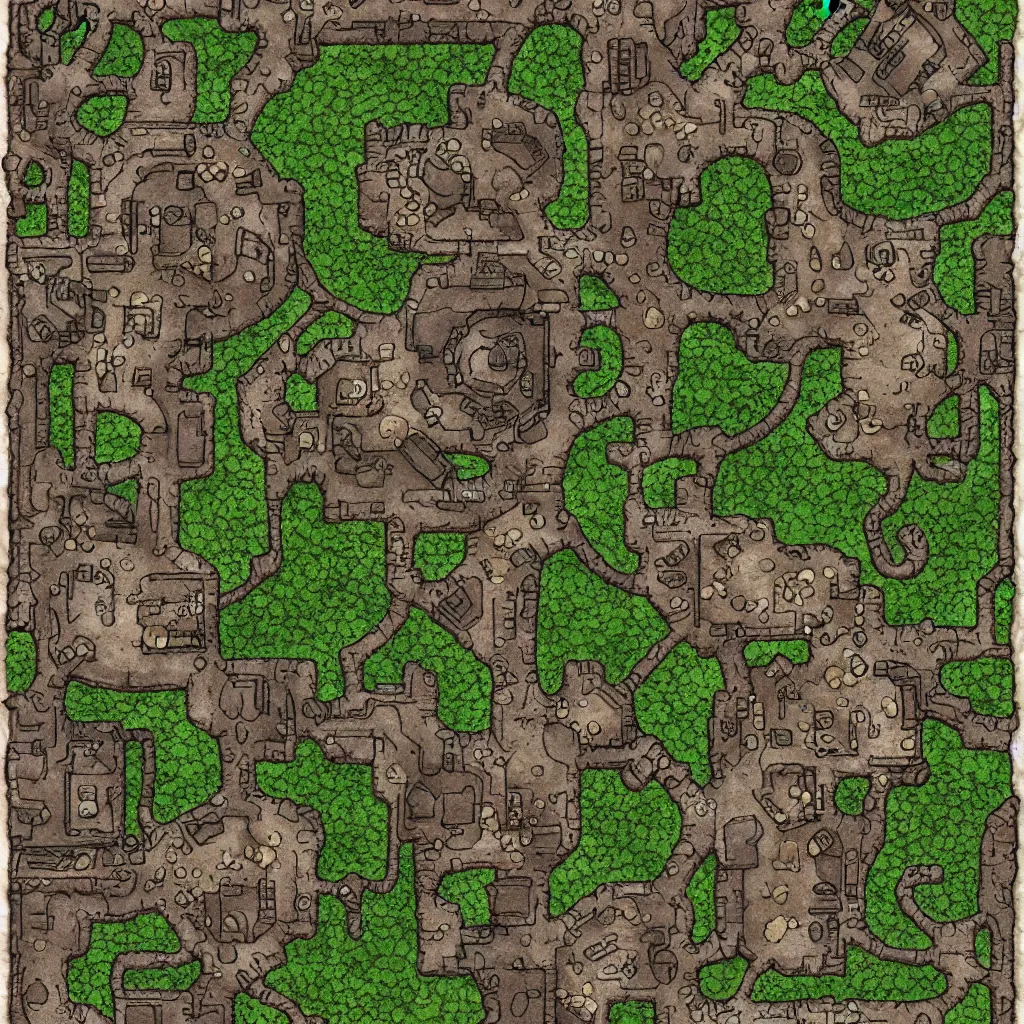 Image similar to a battlemap of an underground fort, drivethrurpg best seller, high quality, painted,