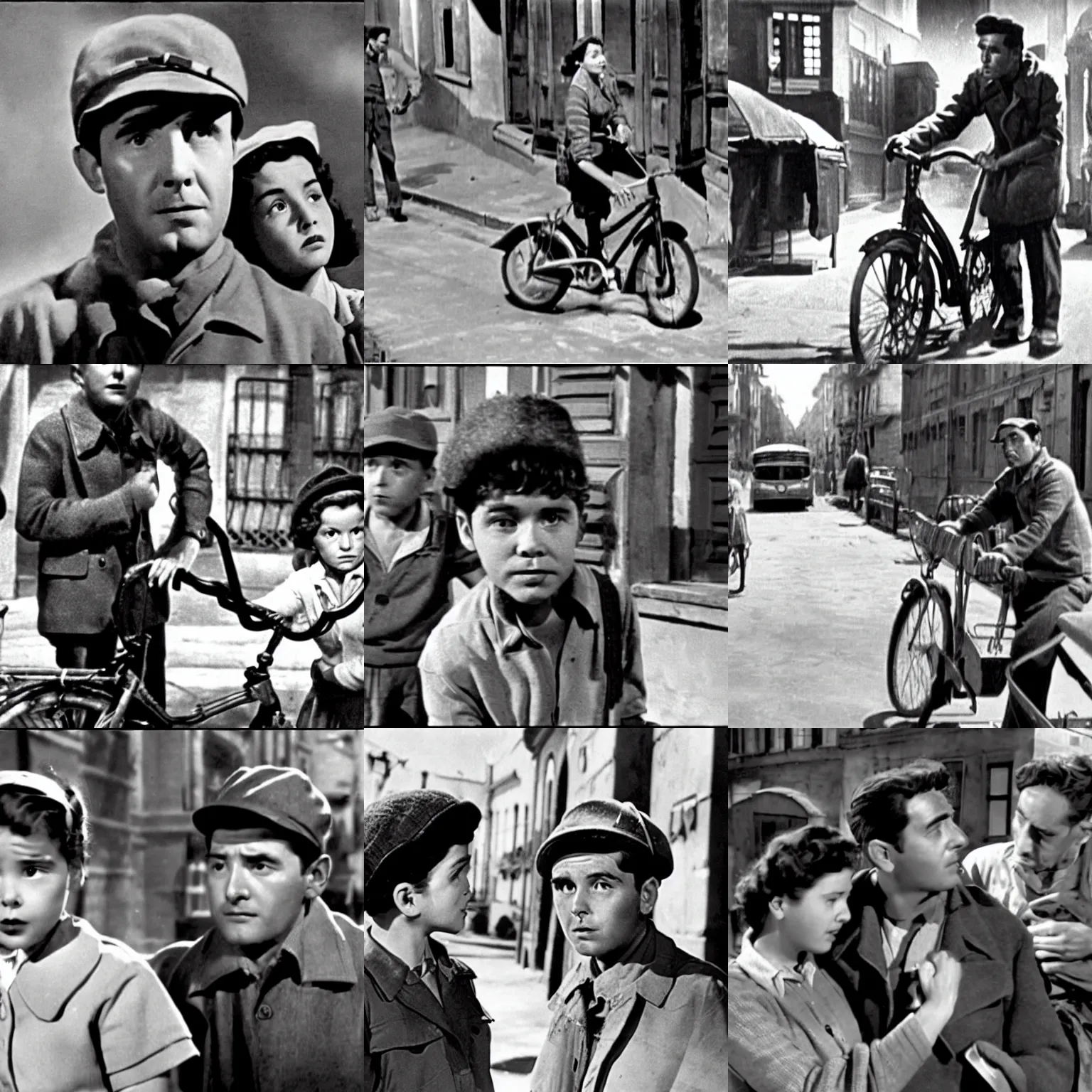 Prompt: a film still from bicycle thieves ( 1 9 4 8 )