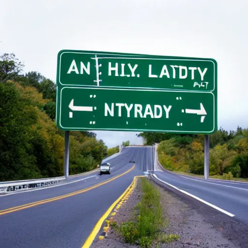 Image similar to a highway road sign,