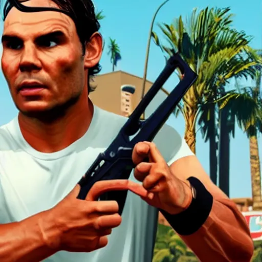 Image similar to Rafael Nadal, GTA V poster