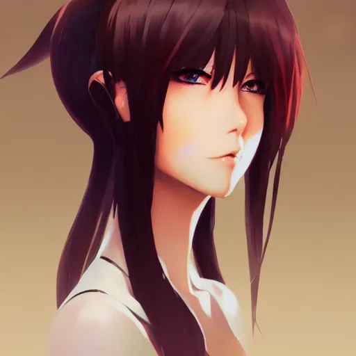 Prompt: anime woman headshot profile, digital art, pretty, attractive, High Details, Cinematic, WLOP, Rossdraws, James Jean, Andrei Riabovitchev, Marc Simonetti, Yoshitaka Amano, Thomas Kinkade, Makoto Shinkai, ArtStation, CGSociety