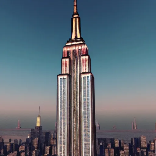 Prompt: 3 d render of a building, octane render, blender 3 d, empire state building model