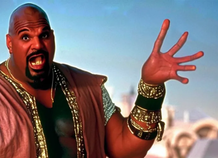 Image similar to film still of sinbad as kazaam in the movie kazaam 1 9 9 6