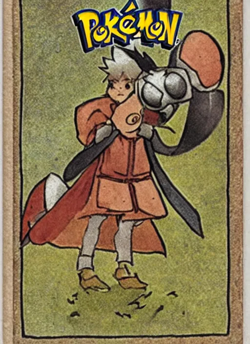Prompt: a pokemon card from the 1 1 th century