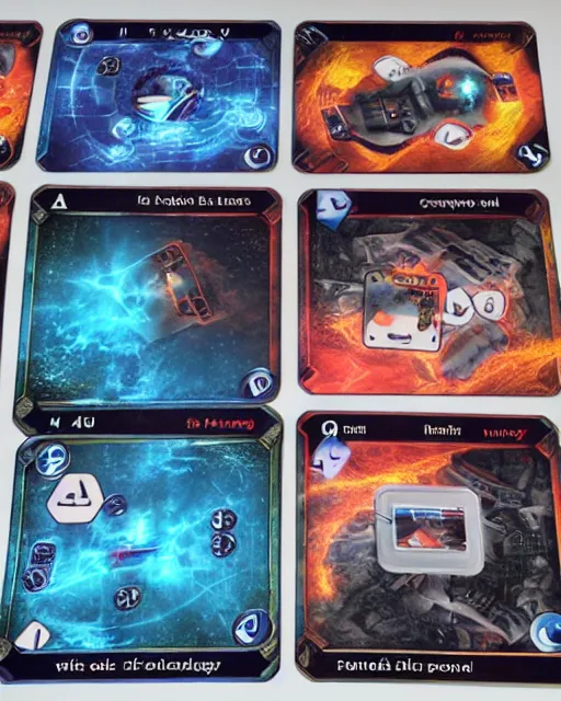 Image similar to futuristic nft card game, full - view