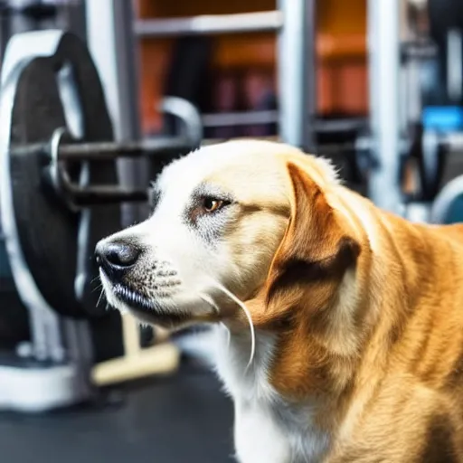 Image similar to a dog at the gym