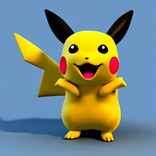 Image similar to 3 d render of pikachu, disney luca style, 8 k