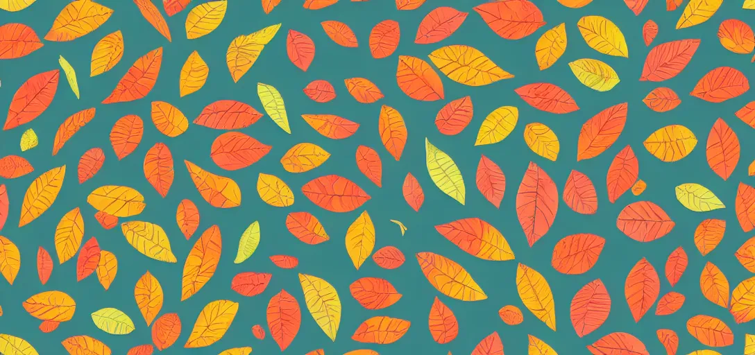 Image similar to pattern of animal crossing leaves, chill vibe, colorful