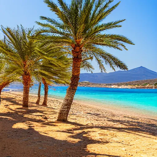 Prompt: beds on Elafonissi Beach in crete, 8k resolution, hyper detailed, professional photograph