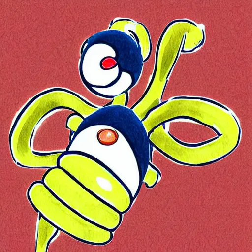 Image similar to monkey drawn by ken sugimori, digital art