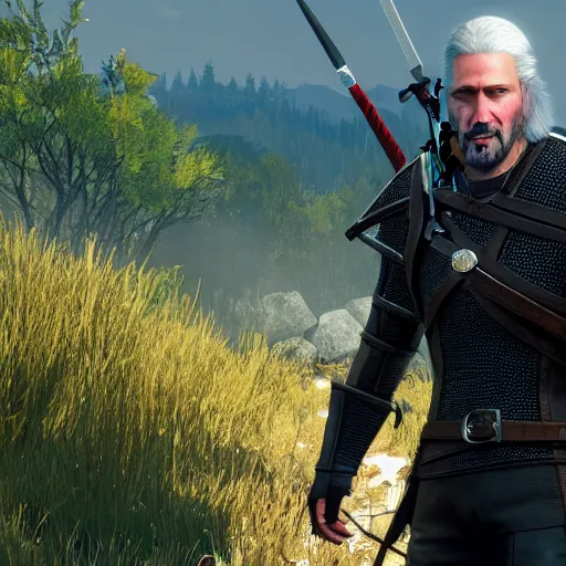 Image similar to Keanu reeves in the Witcher 3 4K detailed super realistic