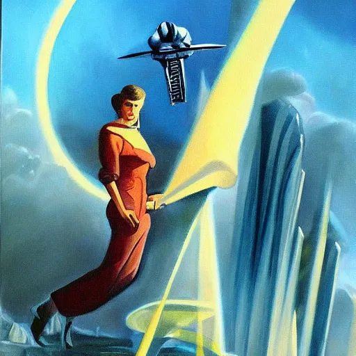 Image similar to beautiful painting for the cover of a pulp sci - fi novel