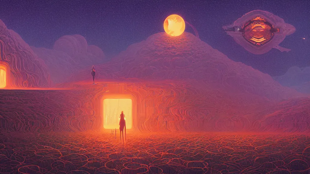 Image similar to lost in the other side of nowhere, digital painting. dreaming latent space. casey weldon. digital render. dan mumford. clean retro. bruce pennington.