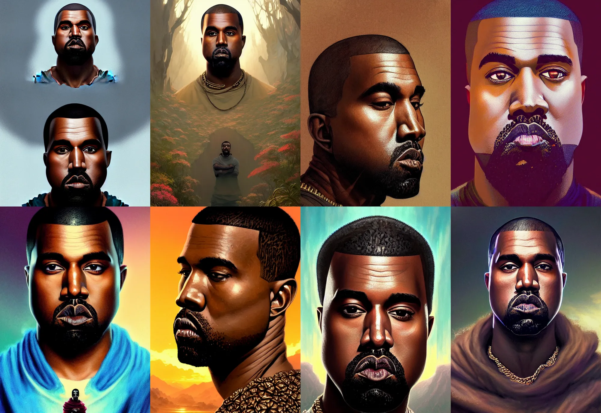 highly detailed portrait of kanye west with short hair | Stable ...