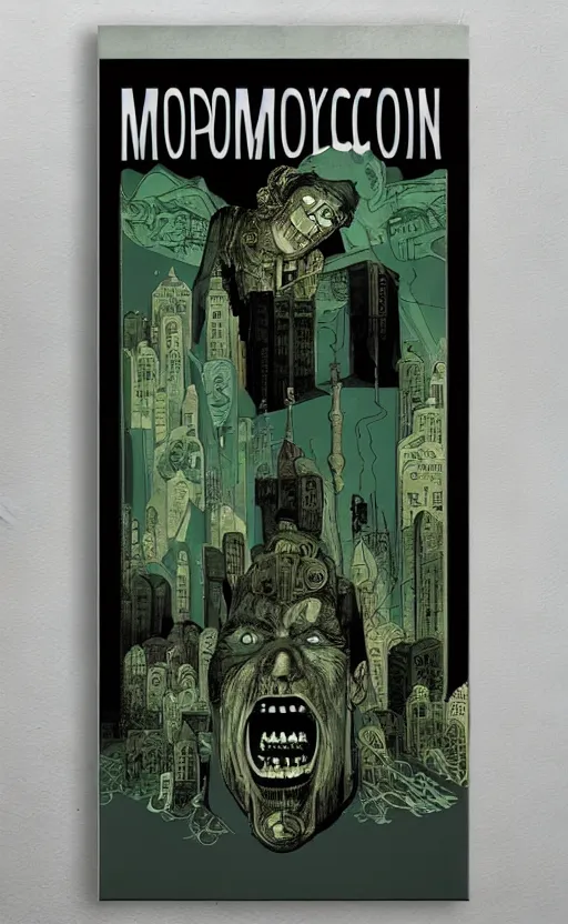 Image similar to cursed with necronomicon horrorcore cel animation poster depicting i don't know, intricate faces, metropolis, 1 9 5 0 s movie poster, post - processing, vector art