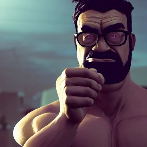 Stable Diffusion prompt: gigachad ron swanson bodybuilder - PromptHero